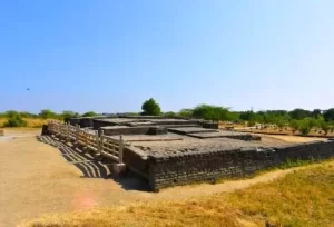 The ancient excavated ruins of the Indus Valley Civilization at the Lothal archaeological site, featured on the 10 Days Gujarat Family Travel Plan.