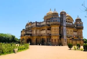 The grand architecture of the historic Vijay Vilas Palace in Mandvi, featured on the 6 Days Ahmedabad Bhuj Tour Package.