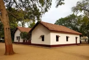 The peaceful and historic Sabarmati Ashram in Ahmedabad, the former residence of Mahatma Gandhi, featured on the 6 Days Vadodara Ahmedabad Bhuj Tour Plan.