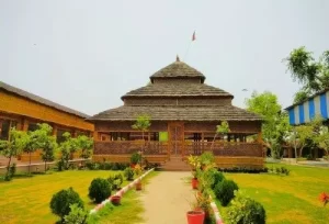 The peaceful, tree-lined sacred sands of the Raman Reti ashram in Gokul, explored during a same-day Gokul and Vrindavan spiritual tour from Agra.